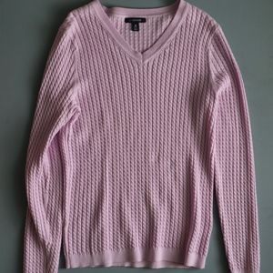 Women's Lavender Lands End M Cable Knit Sweater
